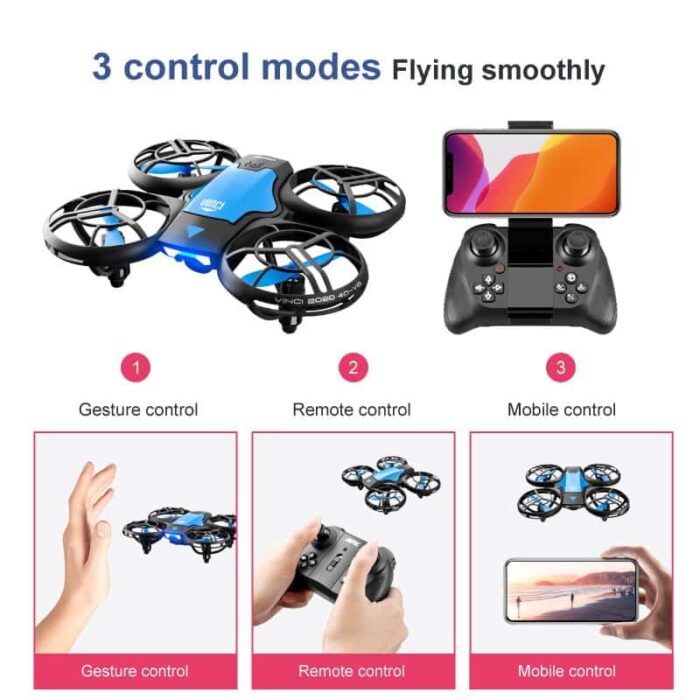 רחפן עם מצלמת 4K, חיבור WiFi ותאורת LED