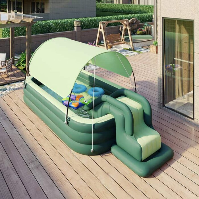 Inflatable Pool with Slide and Canopy