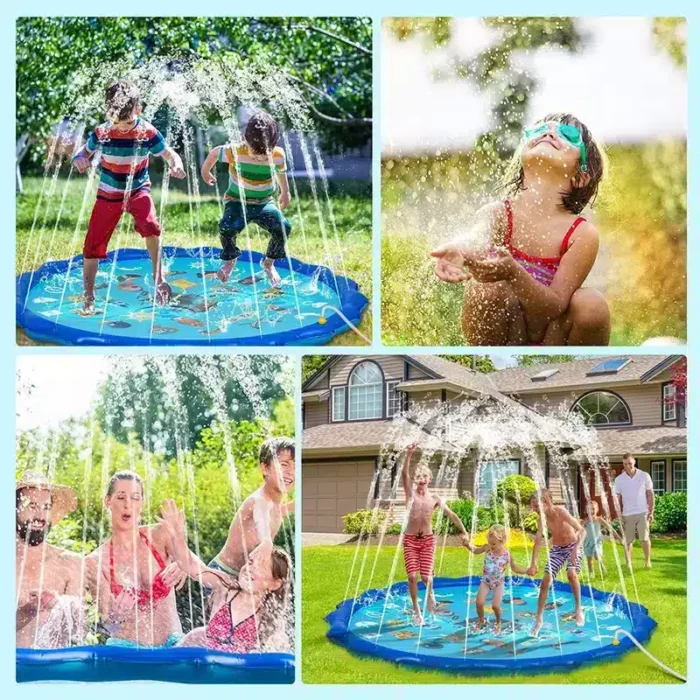 מזרן אוויר מתנפח עם ריסוס מים   משחקי מים לפעול